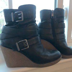 BCBGeneration Black Wedge Booties